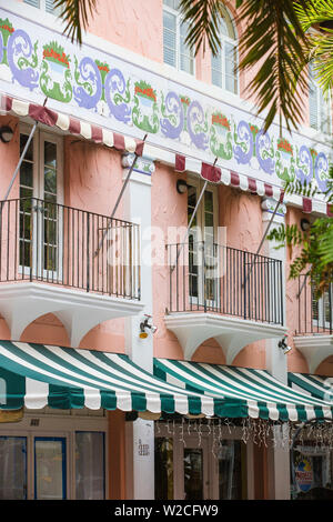 U.S.A, Miami South Beach, Espanola Way, architettura coloniale Spagnola Foto Stock