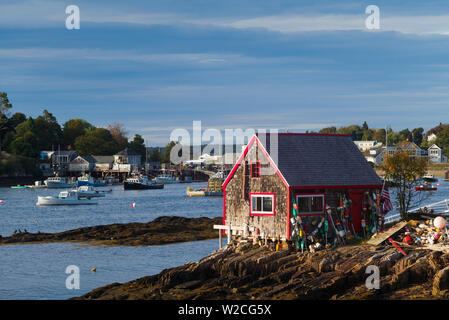 Stati Uniti d'America, Maine, Orrs Isola, vecchia capanna di aragosta Foto Stock