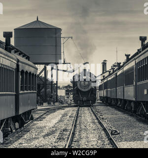 Stati Uniti d'America, Pennsylvania, Pennsylvania Dutch Country, Strasburgo, Strasburgo la ferrovia, un treno a vapore Foto Stock