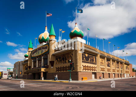 Stati Uniti d'America, Sud Dakota, Mitchell, Mitchell Corn Palace, buildling esterno composto da mais Foto Stock