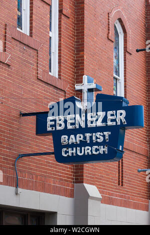 Stati Uniti d'America, Georgia, Atlanta, il Martin Luther King National Historic Site, Ebenezer Baptist Church, dove il Rev. Martin Luther King è stato un predicatore Foto Stock