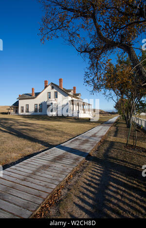 Stati Uniti d'America, North Dakota, Mandan, Fort Abraham Lincoln del Parco Statale di Custer, Casa del tenente Col George Custer al momento della sua sconfitta nella battaglia di Little Big Horn Foto Stock