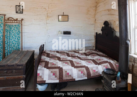 Stati Uniti d'America, Nebraska, Beatrice, Homestead Monumento Nazionale di America, Homesteader's Cabin Foto Stock