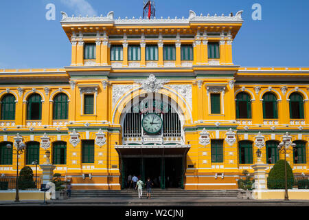 Il Vietnam, Ho Chi Minh City, Central Post Office, esterna Foto Stock