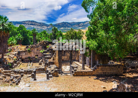 Antico Bagno Romano di sorgenti termali sulla frontiera di Israele e della Giordania. Hamat Gader. Foto Stock