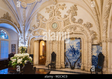 Santa Cruz do Buçaco Palace Hotel, interno, ex monastero carmelitano, Bussaco National Forest, Mealhada, Beira litorale, Portogallo Foto Stock