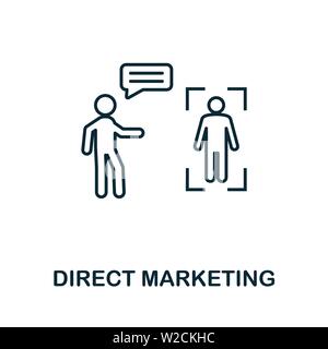 Icona del profilo del Direct Marketing. Elemento concetto sottile dalla raccolta icone contenuto. Icona Creative Direct Marketing per applicazioni mobili e utilizzo Web Illustrazione Vettoriale