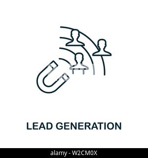 Icona del profilo della generazione di lead. Elemento concetto sottile dalla raccolta icone contenuto. Icona Creative Lead Generation per applicazioni mobili e utilizzo Web Illustrazione Vettoriale