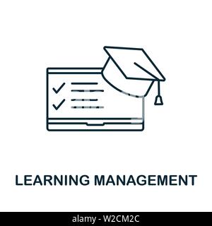 Icona del profilo della gestione dell'apprendimento. Elemento concetto sottile dalla raccolta icone contenuto. Icona di Creative Learning Management per applicazioni mobili e Web Illustrazione Vettoriale