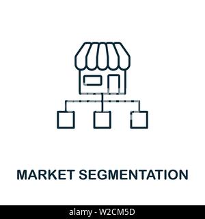 Icona Market Segmentation Outline (contorno segmentazione mercato). Elemento concetto sottile dalla raccolta icone contenuto. Icona di segmentazione del mercato creativo per applicazioni mobili e Web Illustrazione Vettoriale