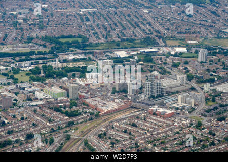 Una vista ad alto livello di Barking, East London, Regno Unito Foto Stock