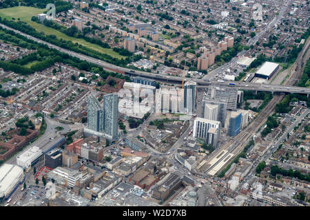 Una vista ad alto livello di Barking, East London, Regno Unito Foto Stock