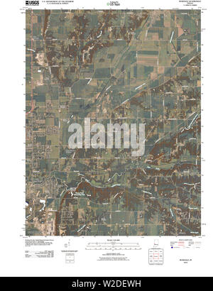 USGS TOPO Map Indiana nella Rosedale 20100807 TM il restauro Foto Stock