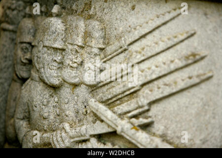 Dettaglio del grado 1 elencati Wagoners' Memorial, Sledmere, nello Yorkshire, Regno Unito. Foto Stock