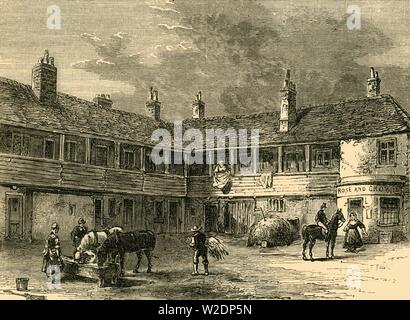 "Court-Yard del 'Rose and Crown', 1820', (c1876). Creatore: sconosciuto. Foto Stock