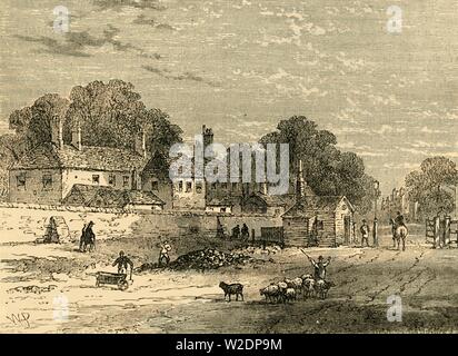 " Il Vecchio Turnpike, Kensington, nel 1820', (c1876). Creatore: sconosciuto. Foto Stock