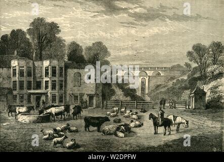 "Highgate Archway Gate e Taverna in 1825', (c1876). Creatore: sconosciuto. Foto Stock