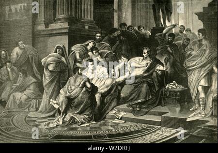 'L'assassinio di Giulio Cesare', 1890. Creatore: sconosciuto. Foto Stock