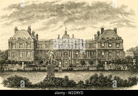 " Il Palais de Luxembourg, Paris", 1890. Creatore: sconosciuto. Foto Stock