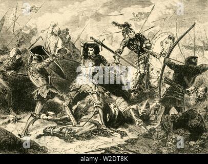 "La battaglia di Agincourt', (1415), 1890. Creatore: sconosciuto. Foto Stock