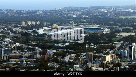 Vista aerea dell'Anzac Stadium di Sydney, Australia. Un multi-purpose stadium aperto nel 1999 Foto Stock