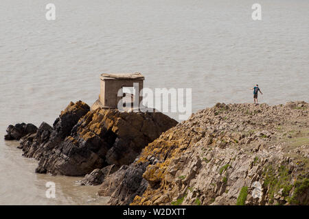 Brean giù Fort, Somerset, Inghilterra Foto Stock