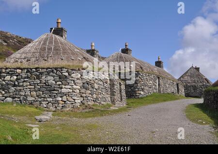 BLACKHOUSE VILLAGE DI GEARRANAN, Lewis, Ebridi Esterne. Foto Stock