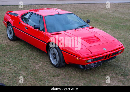 Red BMW M1 Auto sportiva a Goodwood Festival della velocità 2019 Foto Stock