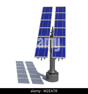 Pannello solare isolato su sfondo bianco (3d rendering) Foto Stock