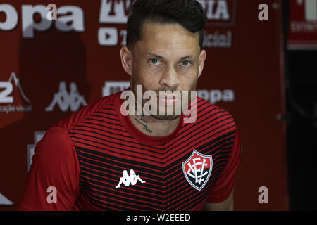 Salvador, Brasile. 08 Luglio, 2019. La presentazione del giocatore Baraka al Manoel Barradas Stadium (Barradão), in Salvador, Bahia, Brasile. Credito: Tiago Caldas/FotoArena/Alamy Live News Foto Stock