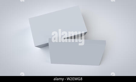 3D rendering di business card modello per il branding aziendale mockup, isolato su sfondo bianco. Foto Stock