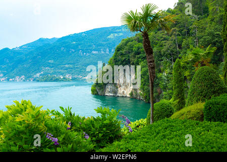 Lo splendido paesaggio del lago di Como, Lombardia, Italia Foto Stock