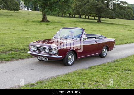 1969 anni '60 Ford Cortina Motoring classici, storici, motori d'epoca e oggetti da collezione 2019; Leighton Hall transport show, Foto Stock