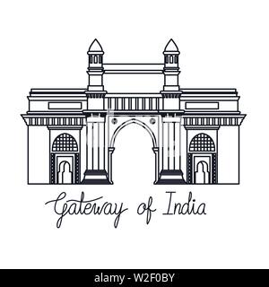 Edificazione del Gateway of India icona isolato Illustrazione Vettoriale