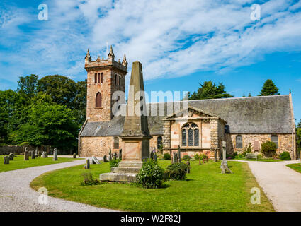 Dirleton Chiesa Parrocchiale nella soleggiata giornata estiva, East Lothian, Scozia, Regno Unito Foto Stock