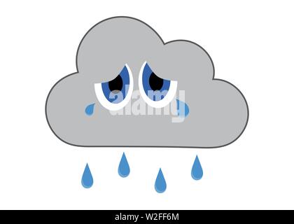 Il pianto pioggia vettore cloud Illustrazione Vettoriale