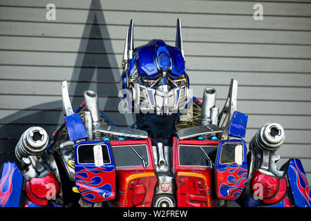 Trasformatore Optimus Prime bot. Universal Studios. Orlando. Florida. Stati Uniti d'America Foto Stock