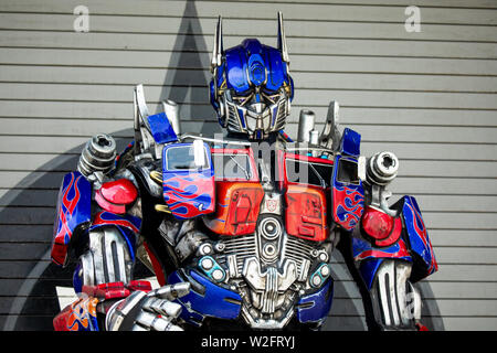 Trasformatore Optimus Prime bot. Universal Studios. Orlando. Florida. Stati Uniti d'America Foto Stock