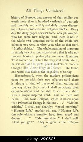 Chesterton - Tutte le cose considerate, p. 196. Foto Stock