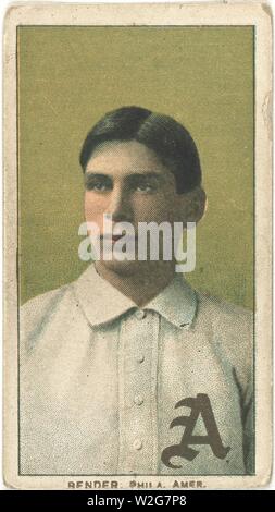 Chief Bender, Philadelphia Atletica Baseball ritratto della scheda Foto Stock