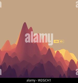 Paesaggio di montagna. Terreno montuoso. Illustrazione Vettoriale. Abstract Background. Illustrazione Vettoriale