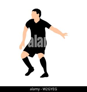 Altamente dettagliate soccer silhouette. Completamente modificabile EPS 10 illustrazione vettoriale. Illustrazione Vettoriale