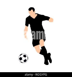 Altamente dettagliate soccer silhouette. Completamente modificabile EPS 10 illustrazione vettoriale. Illustrazione Vettoriale