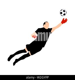 Altamente dettagliate soccer silhouette. Completamente modificabile EPS 10 illustrazione vettoriale. Illustrazione Vettoriale