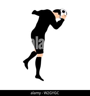 Altamente dettagliate soccer silhouette. Completamente modificabile EPS 10 illustrazione vettoriale. Illustrazione Vettoriale