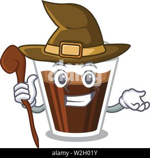 Strega Irish coffee al di sopra del tavolo mascotte Illustrazione Vettoriale
