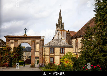 Notre Dame de la Trappe abbazia trappista, Soligny-la-Trappe, Francia. Foto Stock