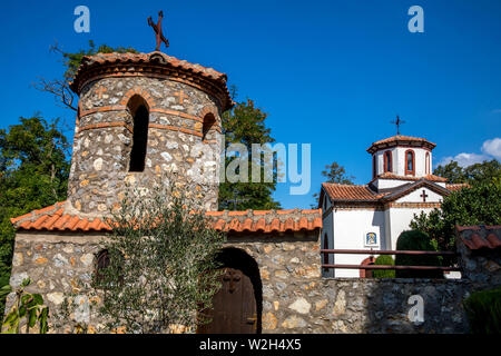 Saint Naum monastero complesso Sveti Naum, Repubblica di Macedonia. Sant Atanasio chiesa. Foto Stock