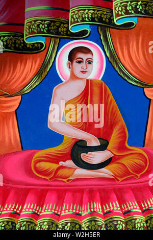 La vita del Buddha, Siddharta Gautama. Soc Po Lok tempio buddista. Chau Doc. Il Vietnam. Foto Stock