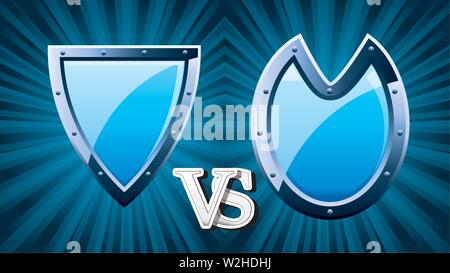 Guild defender indicazioni per giochi medievali con blu le protezioni in acciaio Illustrazione Vettoriale